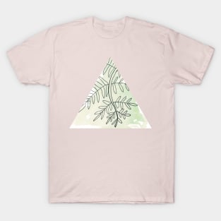 Fern on Green Watercolor Triangle T-Shirt